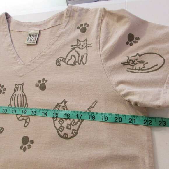 Vintage Viva City Beige Cats/Clothes Cotton Maxi Pockets XL - Picture 8 of 16